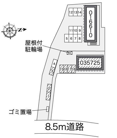 ディアコート エス(35725) 敷地外駐車場の駐車配置図