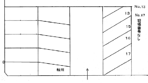 松波ガレージの駐車配置図