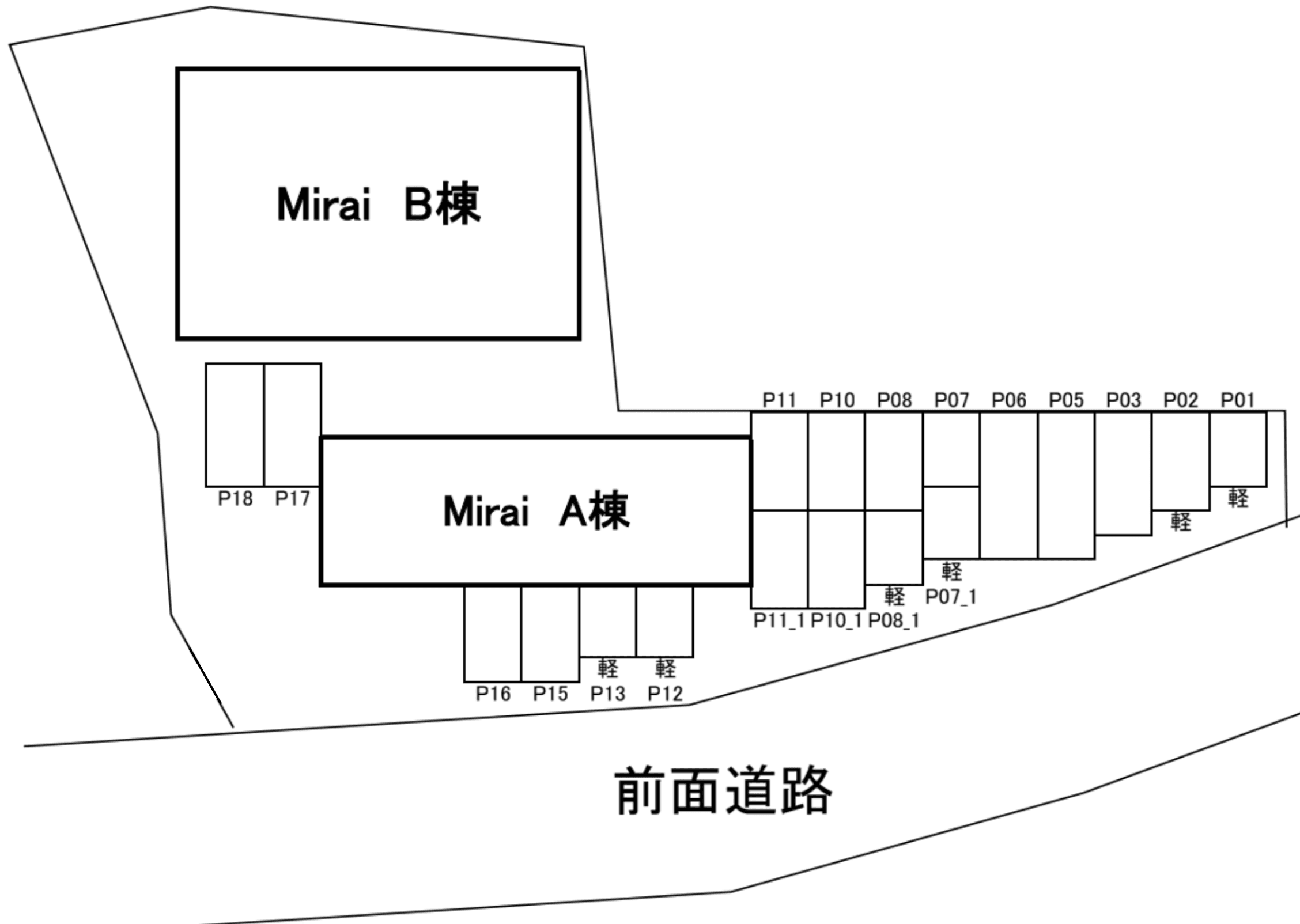 Miraiの駐車配置図