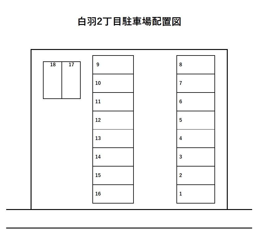 白羽2丁目駐車場の駐車配置図