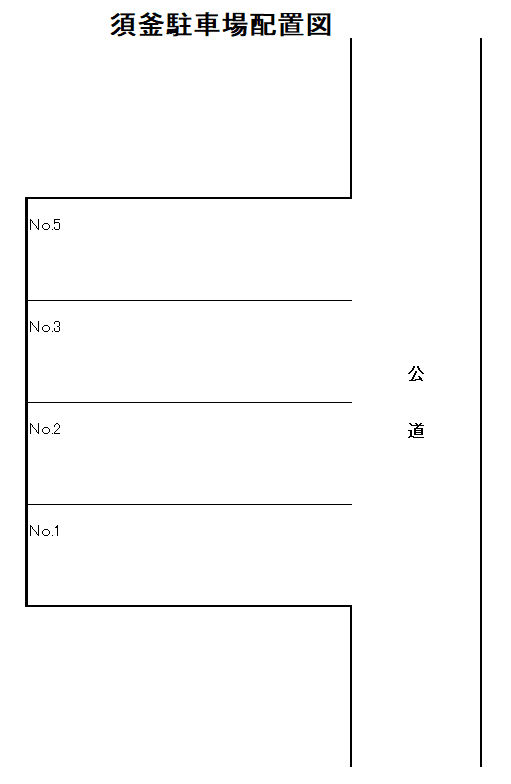 須釜駐車場の駐車配置図