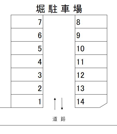 堀駐車場の駐車配置図