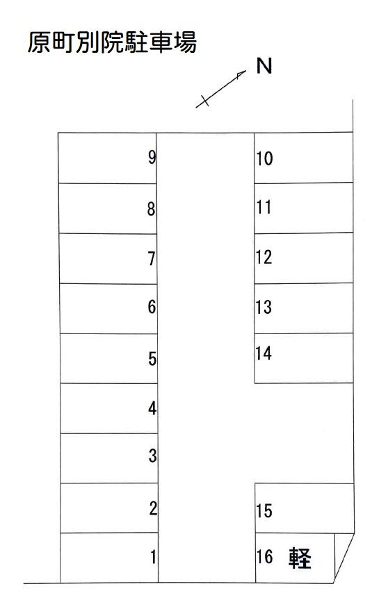 原町別院A駐車場の駐車配置図