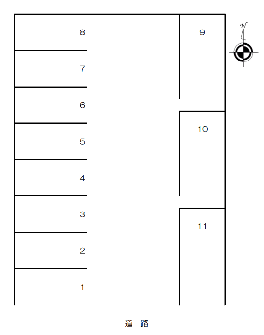 東畦駐車場の駐車配置図