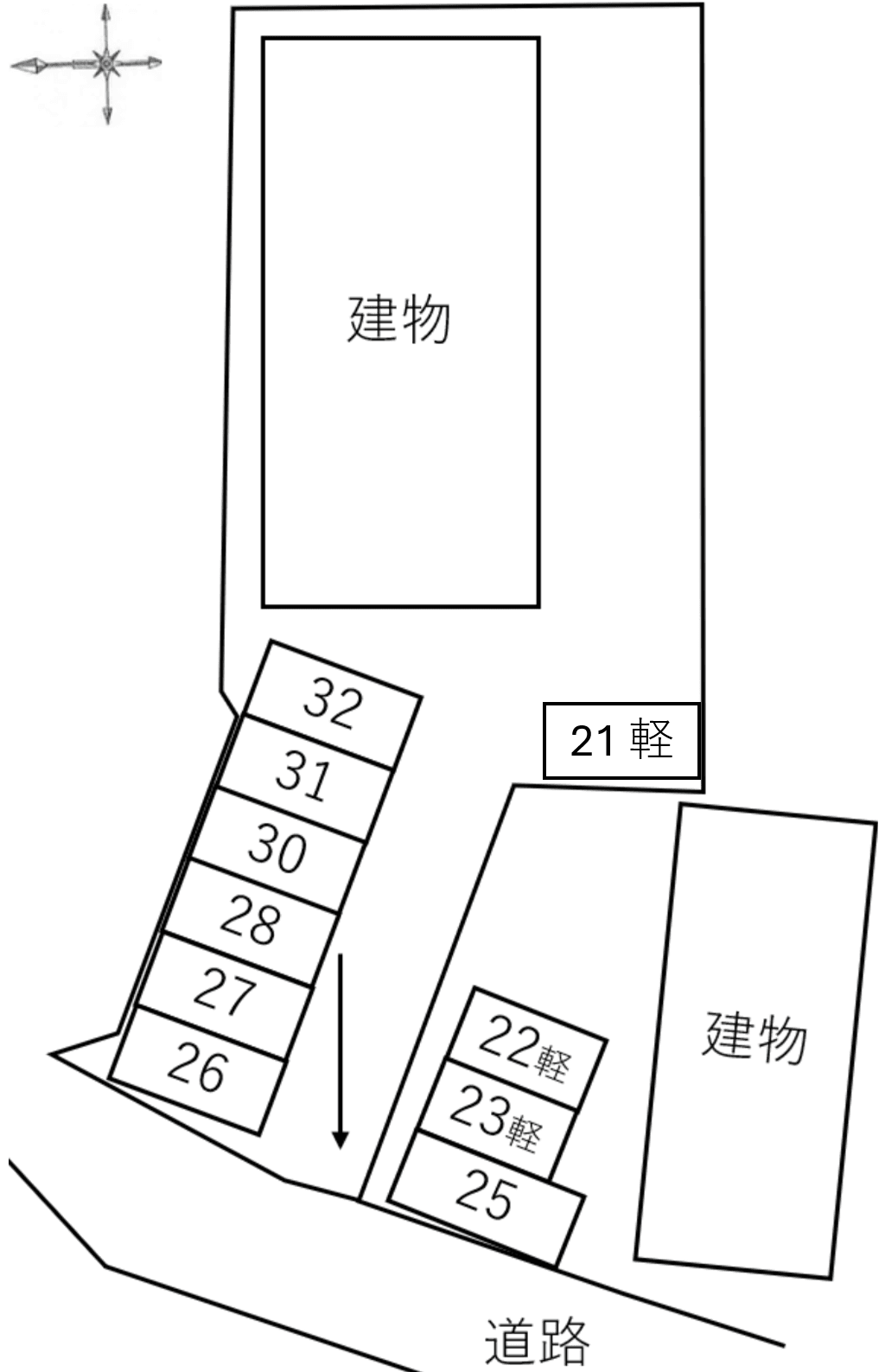 ベルレーヴ C別駐車場の駐車配置図