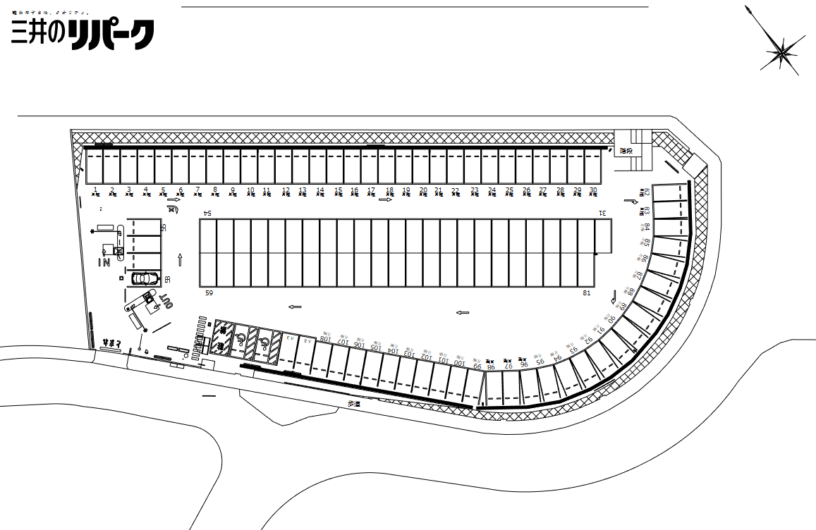 光明池駅前の駐車配置図