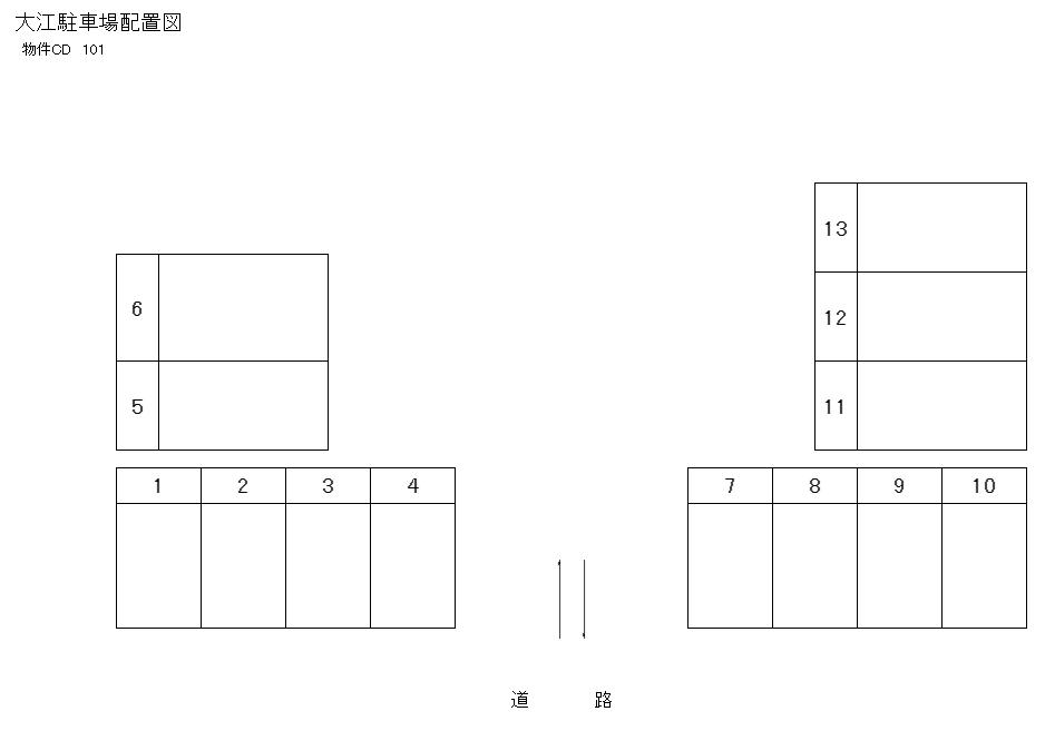 大江駐車場の駐車配置図