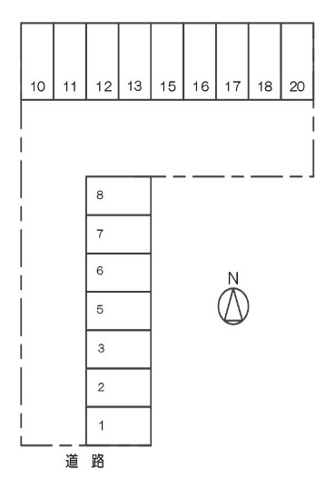 宝永3丁目・本多月極駐車場の駐車配置図