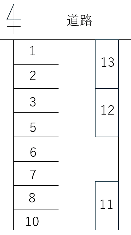 047打中1丁目の駐車配置図