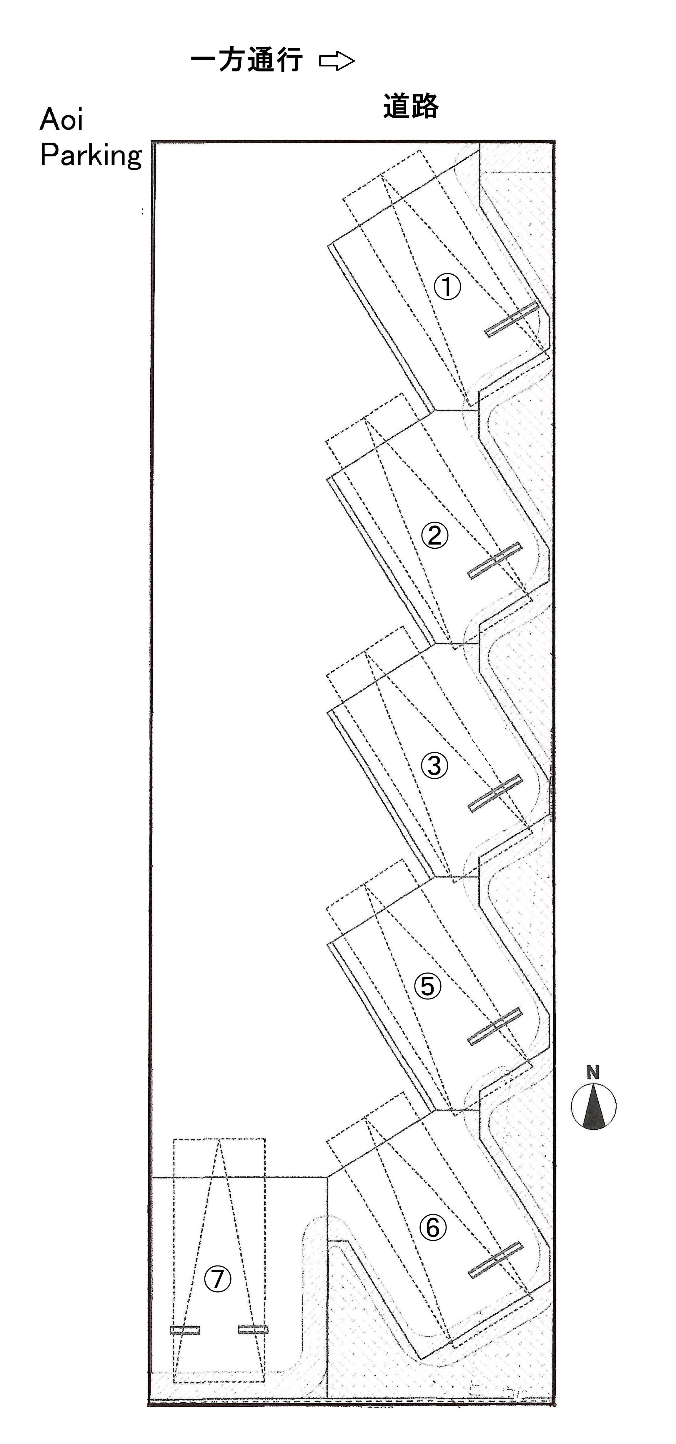 Aoi Parkingの駐車配置図