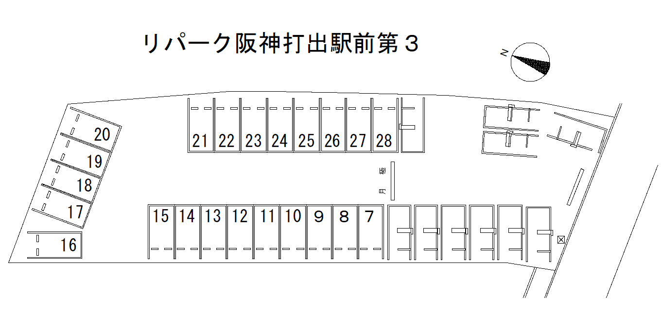 阪神打出駅前第3の駐車配置図