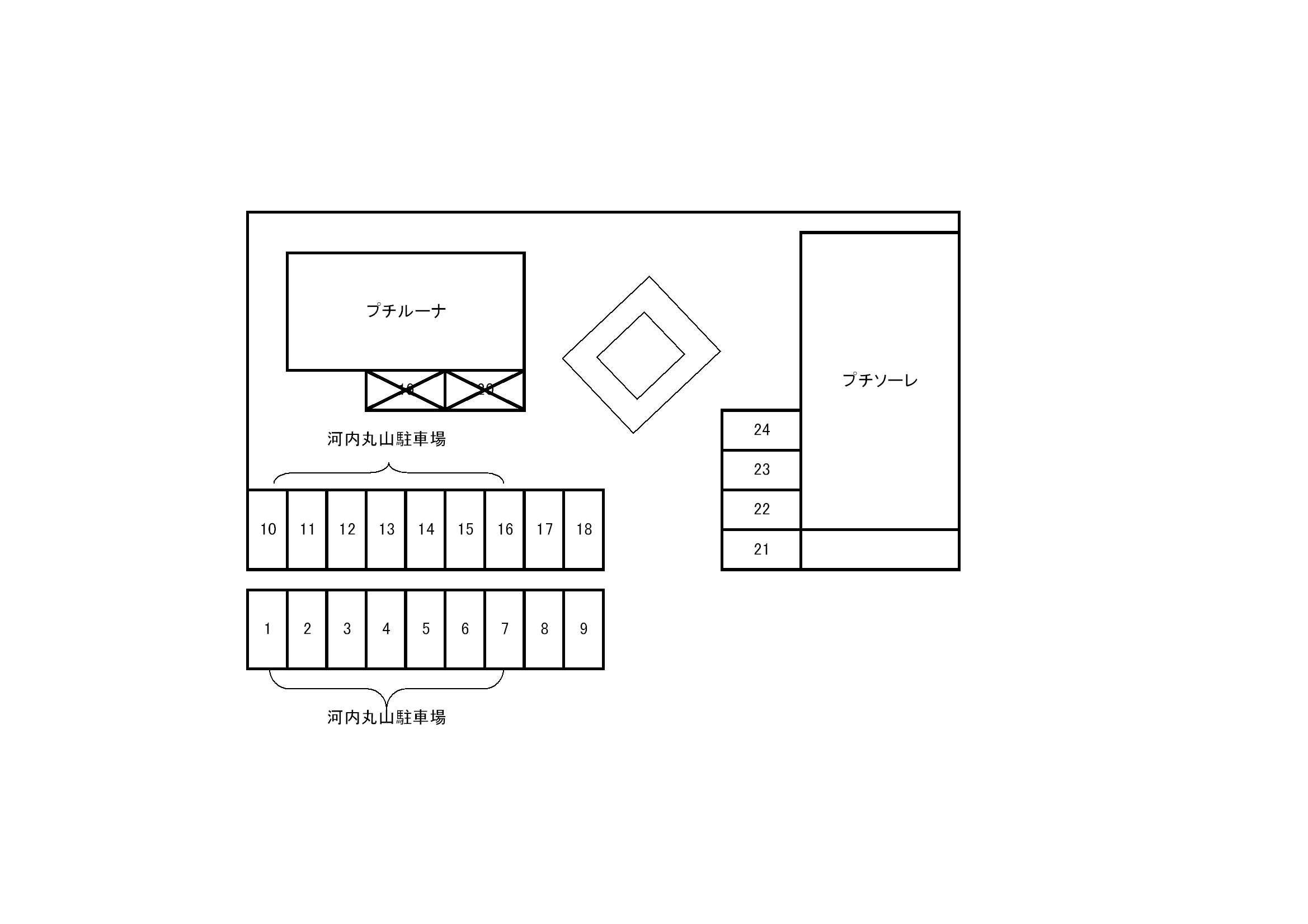 メゾン・プチソーレ駐車場の駐車配置図