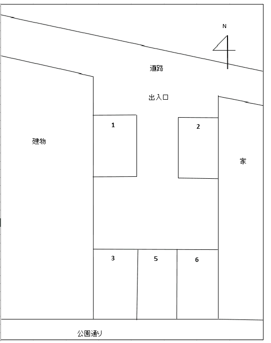 Tパーキングの駐車配置図