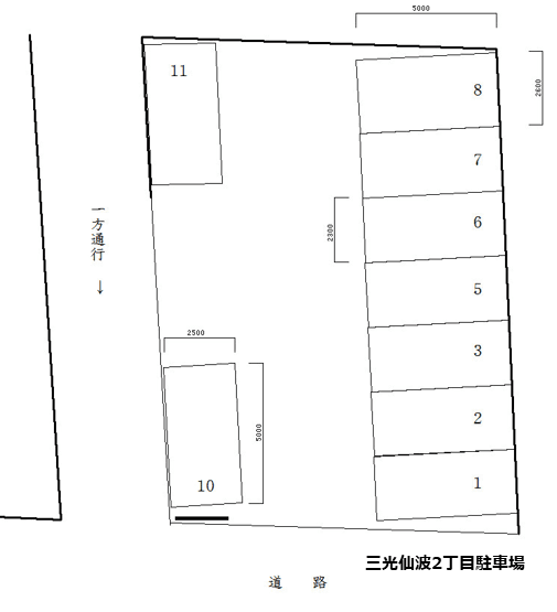 三光仙波2丁目駐車場の駐車配置図