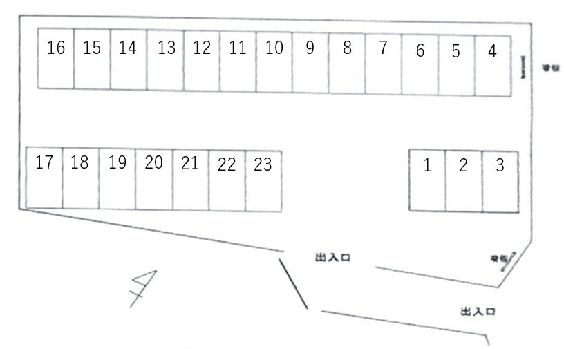 美女木6丁目駐車場の駐車配置図