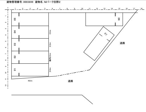 Mパーク吉野2(吉野町)の駐車配置図