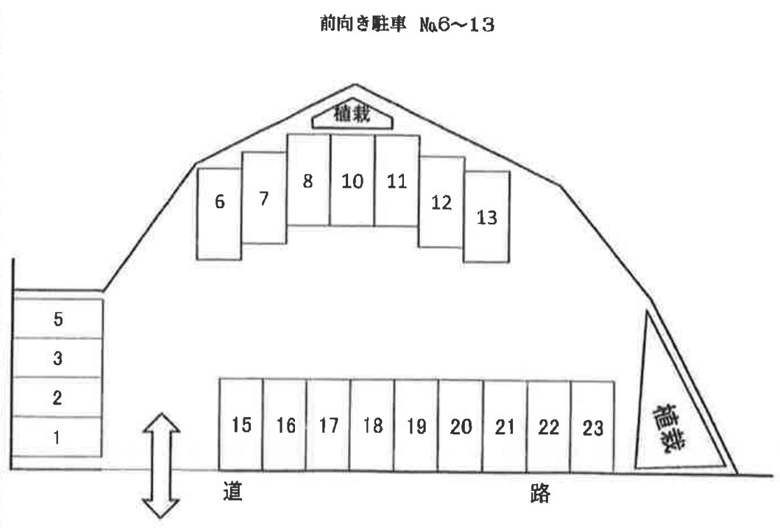 石田第2駐車場の駐車配置図