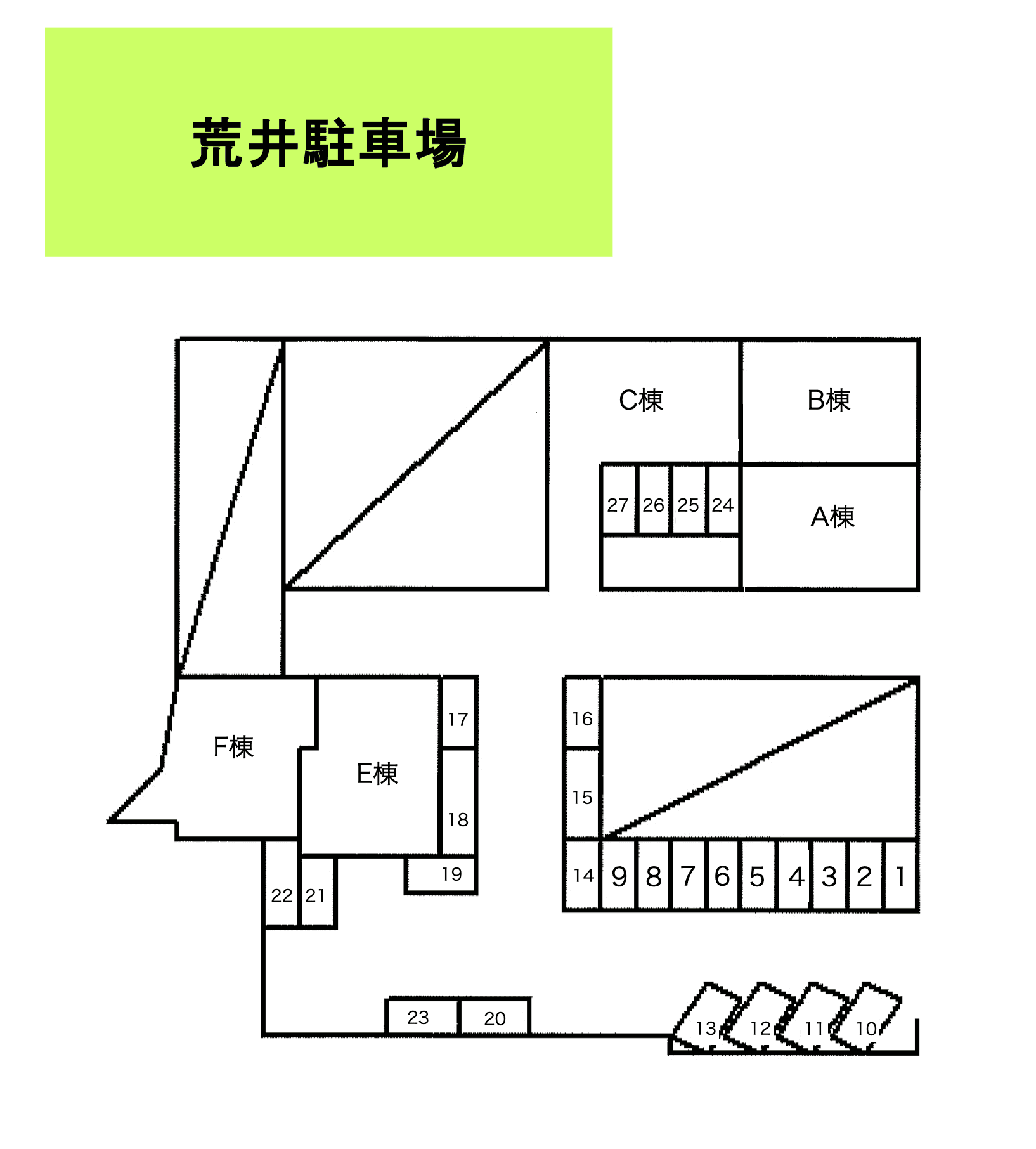 荒井駐車場の駐車配置図