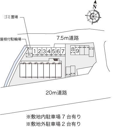 アーク(19742) 敷地外駐車場の駐車配置図
