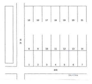 高橋駐車場の駐車配置図