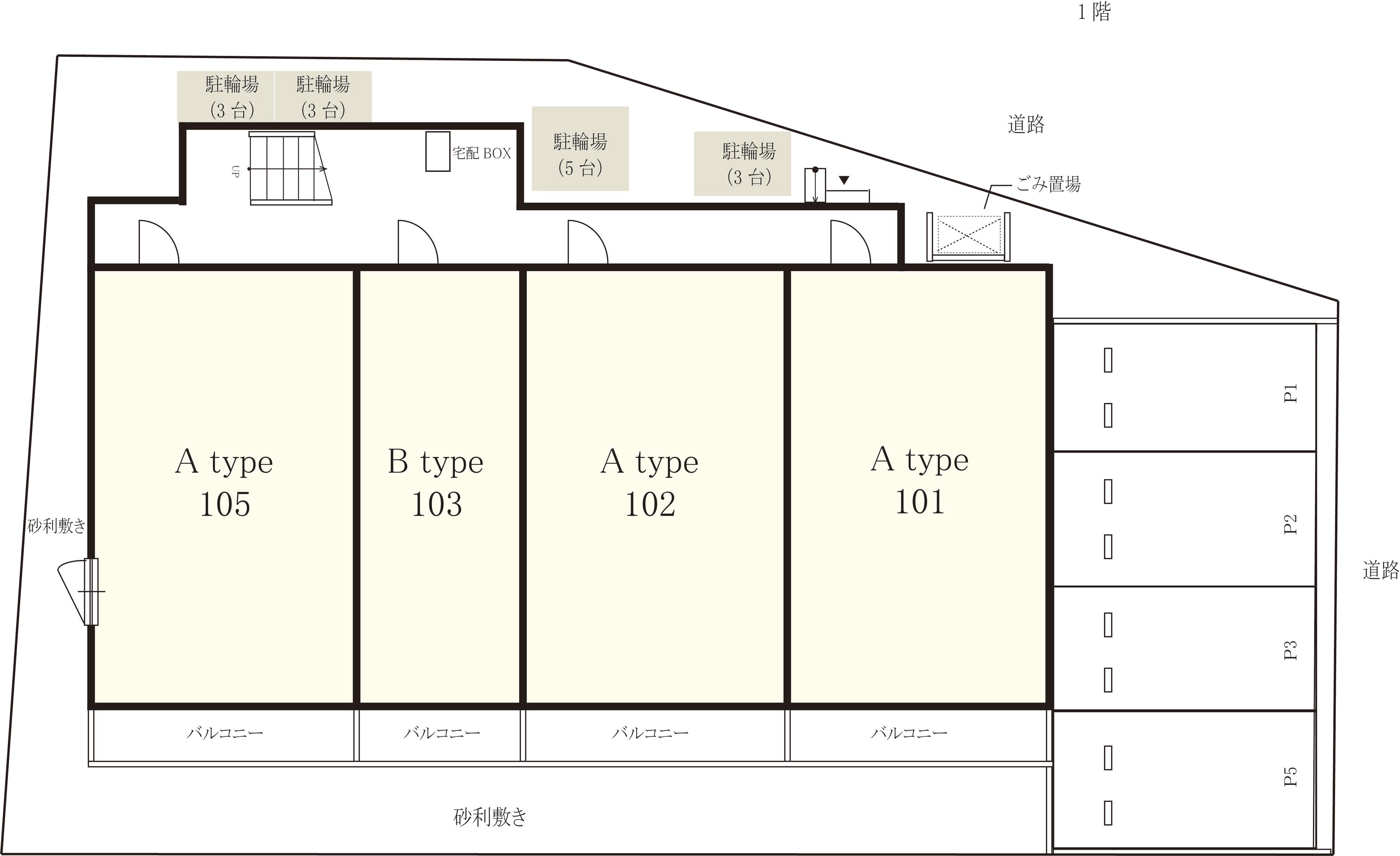 リブリ・Jバレル駐車場の駐車配置図