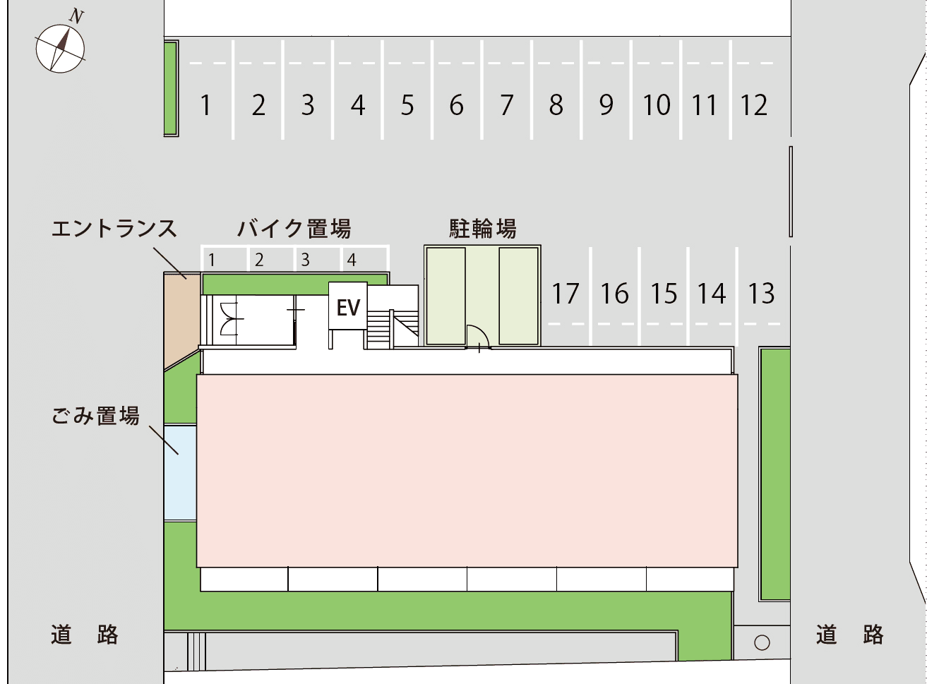 スカイスクエアの駐車配置図