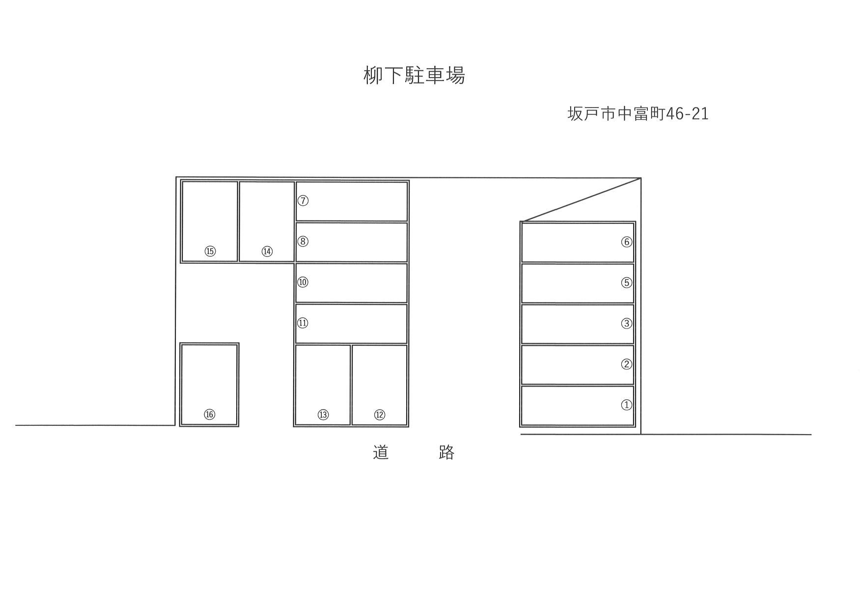 柳下駐車場の駐車配置図