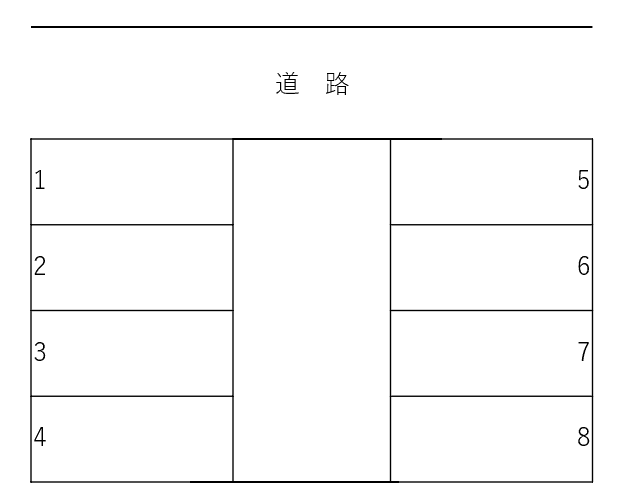 湯川駐車場の駐車配置図