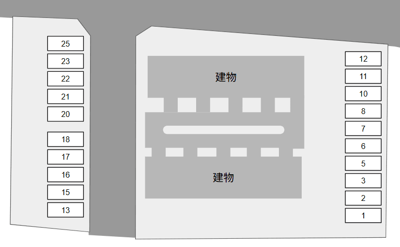 グラシア下郷 Aの駐車配置図