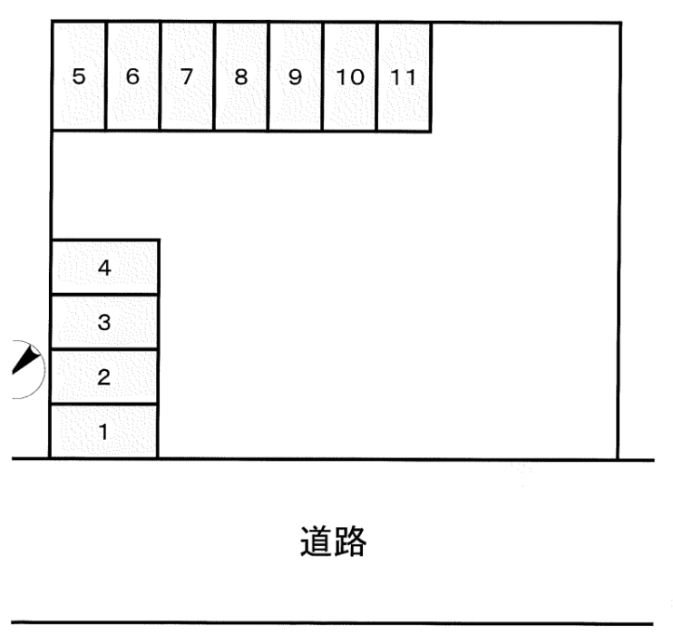 荒屋駐車場の駐車配置図