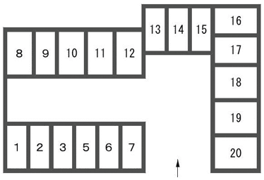 錦町荒巻駐車場の駐車配置図