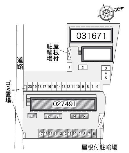 タウンコート南矢三(27491)の駐車配置図