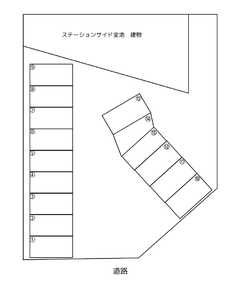 ステーションサイド金池駐車場の駐車配置図