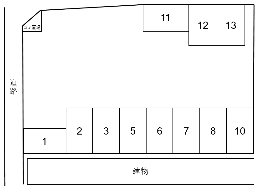 山際駐車場の駐車配置図