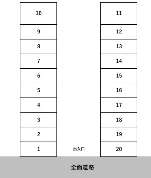 樋口月極駐車場の駐車配置図