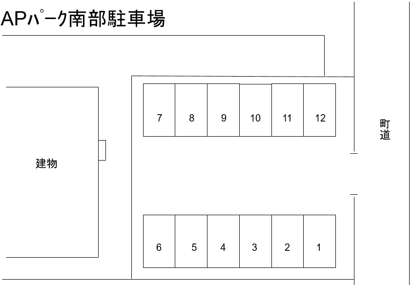 APパーク南部の駐車配置図