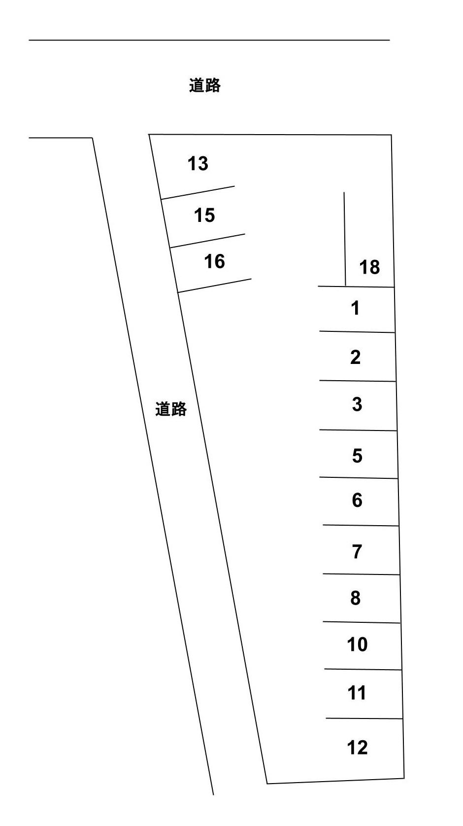 西入船駐車場の駐車配置図
