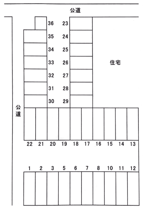芝第1駐車場の駐車配置図
