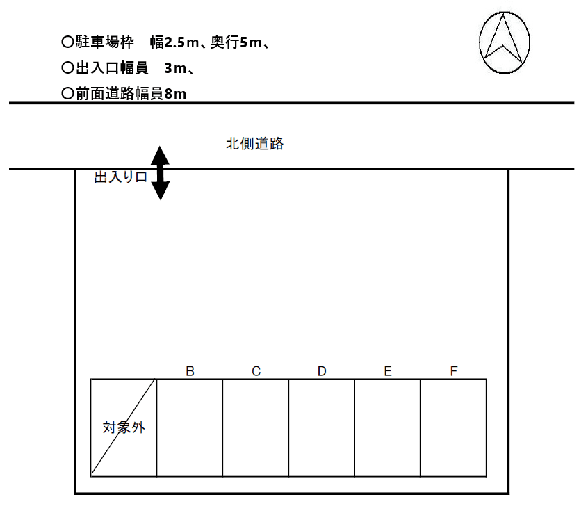 桜が丘西6-33-9賃貸駐車場の駐車配置図
