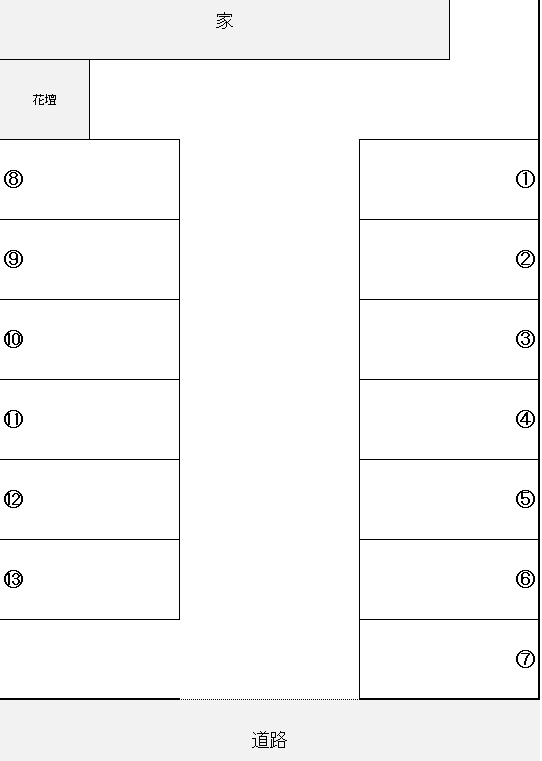 久徳屋ガレージⅡの駐車配置図
