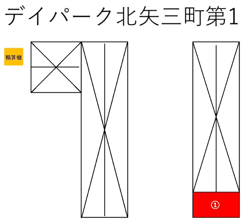 デイパーク北矢三町第1の駐車配置図