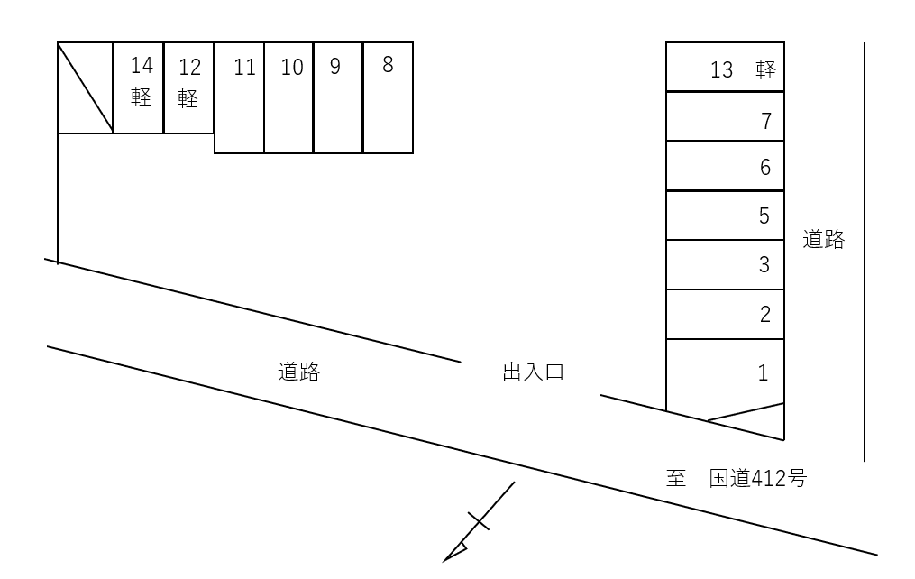 上ノ坂駐車場の駐車配置図