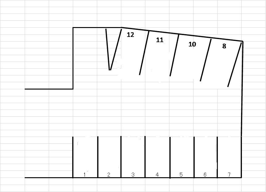 箭弓町市川駐車場の駐車配置図