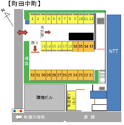 町田中町駐車場の駐車配置図