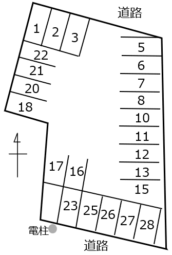 030四女子町2丁目の駐車配置図
