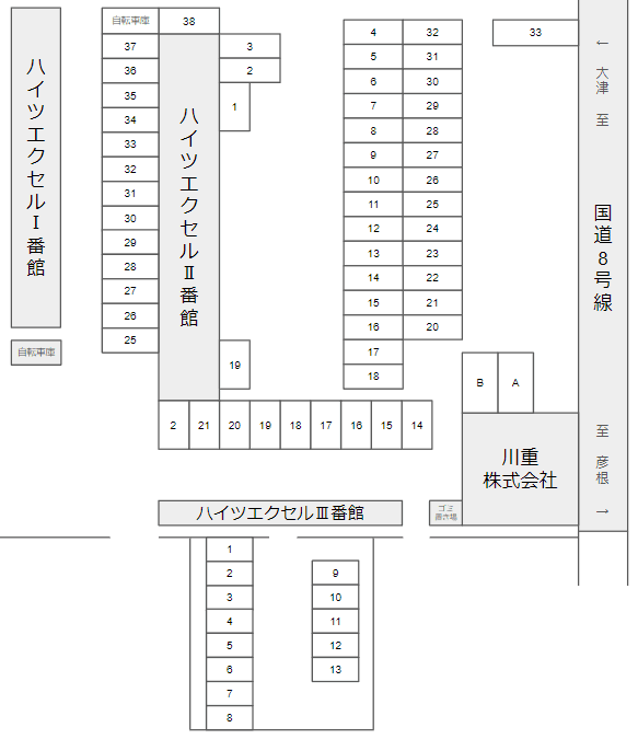 ハイツエクセルⅢ番館の駐車配置図