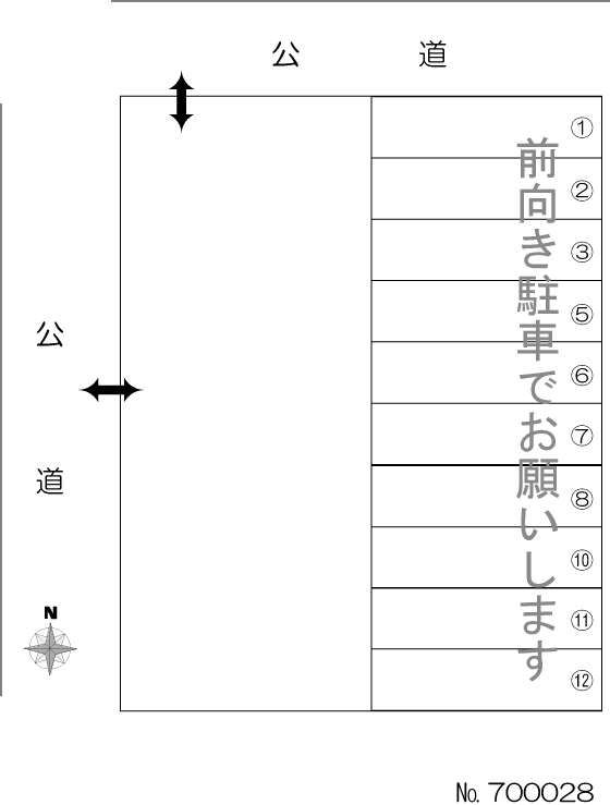 共栄通六丁目(栗木)駐車場の駐車配置図