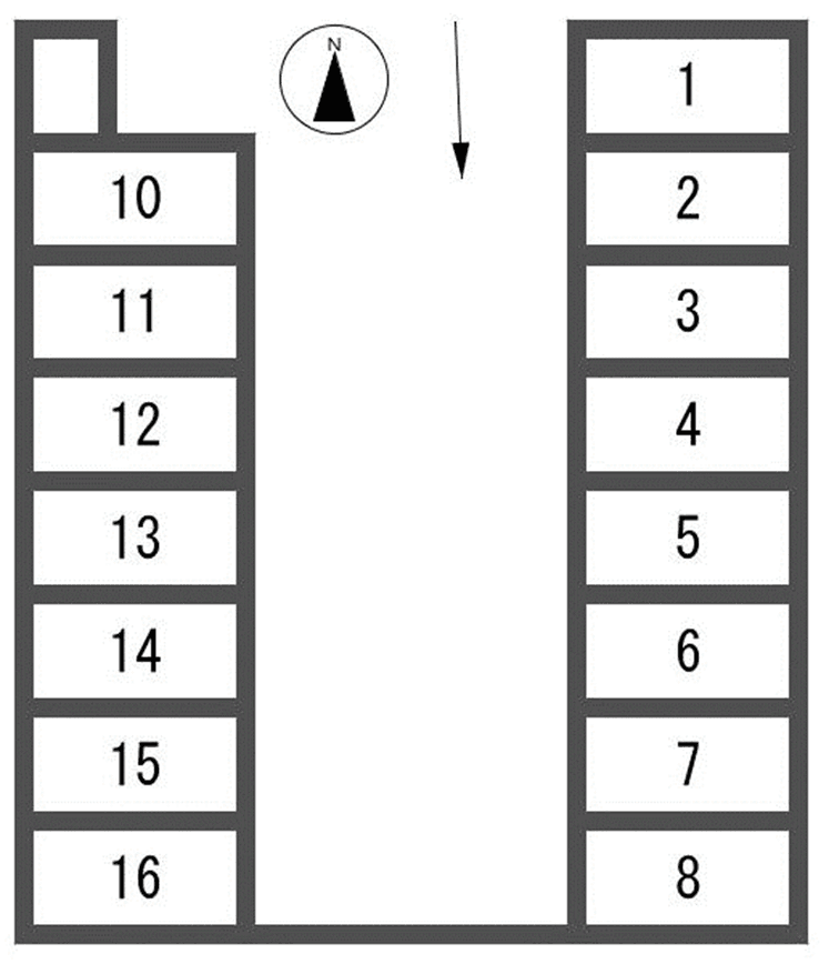 安部ビル東駐車場の駐車配置図