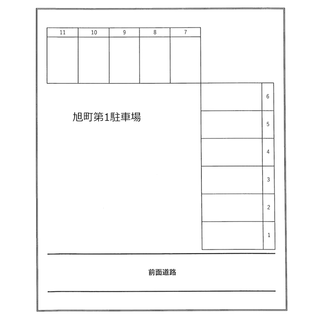 旭町第1駐車場の駐車配置図