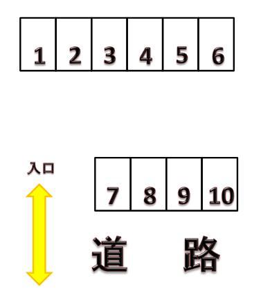 赤羽根パーキングの駐車配置図